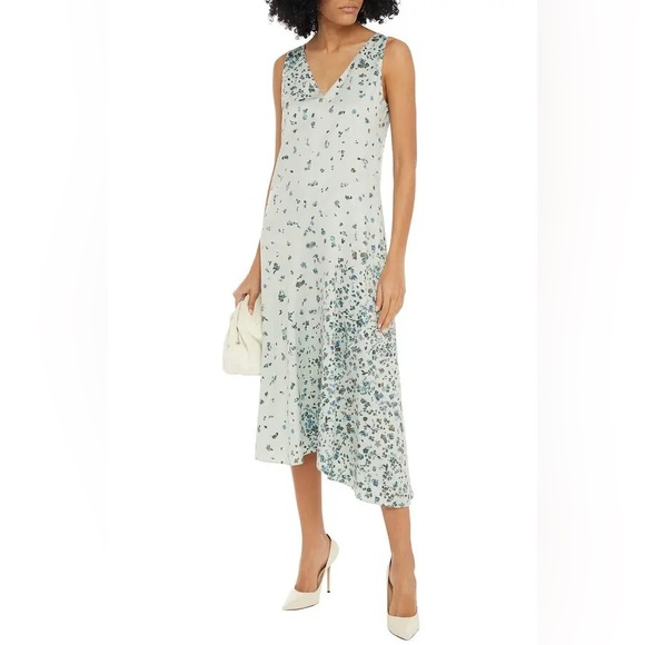 Vince Dresses & Skirts - Vince. Sage Green Floral Bias Slip Dress New with Tags!